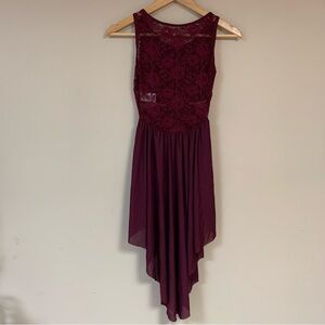 CURTAIN CALL Dance Costume Women's Small Lyrical Ballet Tutu Lace Hi-Low Hankie